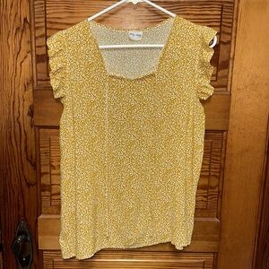 Lovely Melody leopard print cap sleeve blouse 100% rayon size Large